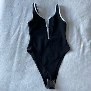 New w/ tags, black contrast one piece swimsuit